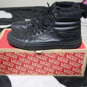 Vans Sk8-Hi MTE Leather Black Skate Mid Shoes